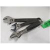 Image 1 : 3 - BLACK HANDLE ADJUSTABLE WRENCHES