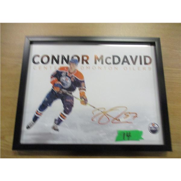 COLLECTABLE:  FRAMED & SIGNED CONNOR MCDAVID PICTURE