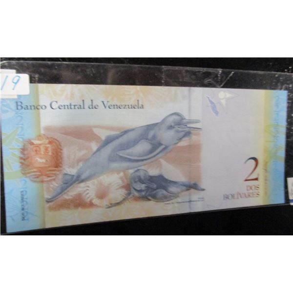 2012 BANK OF VENEZUELA 2 BOLIVARES BANK NOTE