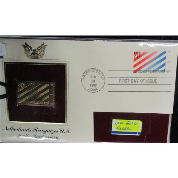 200TH ANNIVERSARY NETHERLANDS RECOGNIZES US 22 KARAT GOLD FILLED SHIELD
