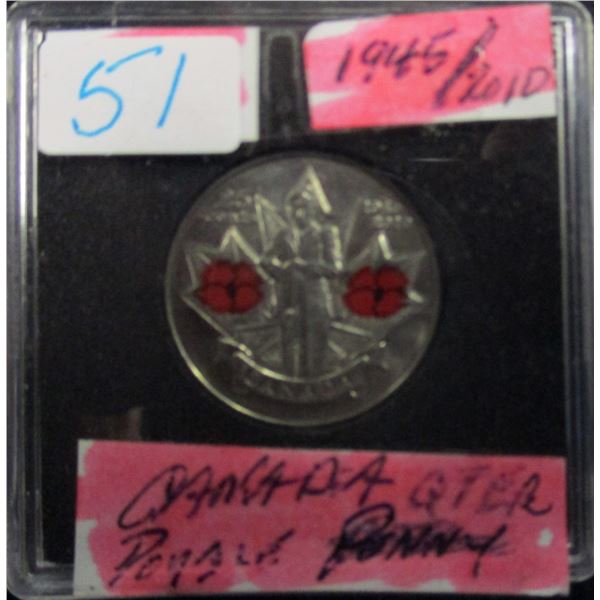 1945 - 2010 REMEMBRANCE DOUBLE POPPY QUARTER