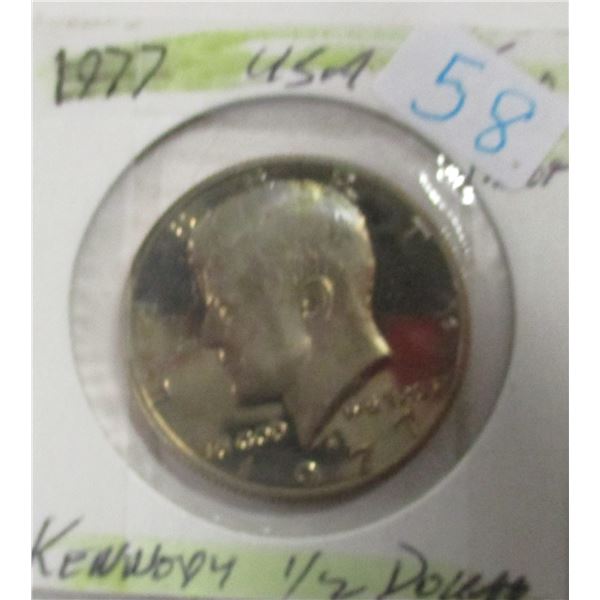 1977 PROOF CAMEO USA KENNEDY HALF DOLLAR