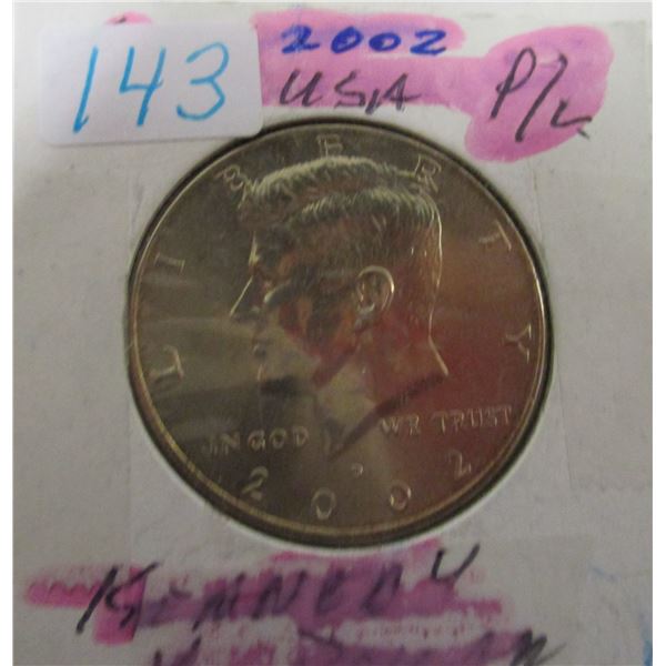 2002 USA LIBERTY PROOF LIKE KENNEDY HALF DOLLAR
