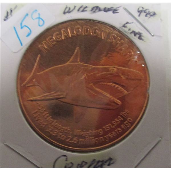999 FINE COPPER MEGALOON SHARK COIN