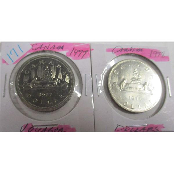 1977 - 1978 UNCIRCULATED CANADA VOYAGER DOLLARS