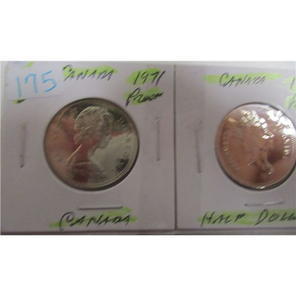 1971 - 1979 PROOF CANADA HALF DOLLARS