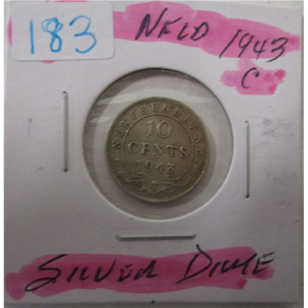 1943C NEWFOUNDLAND SILVER DIME