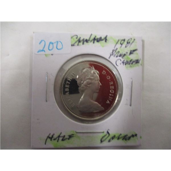 1981 PROOF CAMEO CANADA HALF DOLLAR