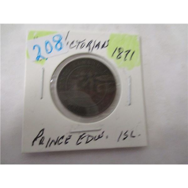 1871 VICTORIAN PRINCE EDWARD ISLAND LARGE PENNY