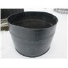 Image 1 : ESTATE:  PLASTIC HALF BARREL (APPROX. 23" H X 20"D) (BLACK)