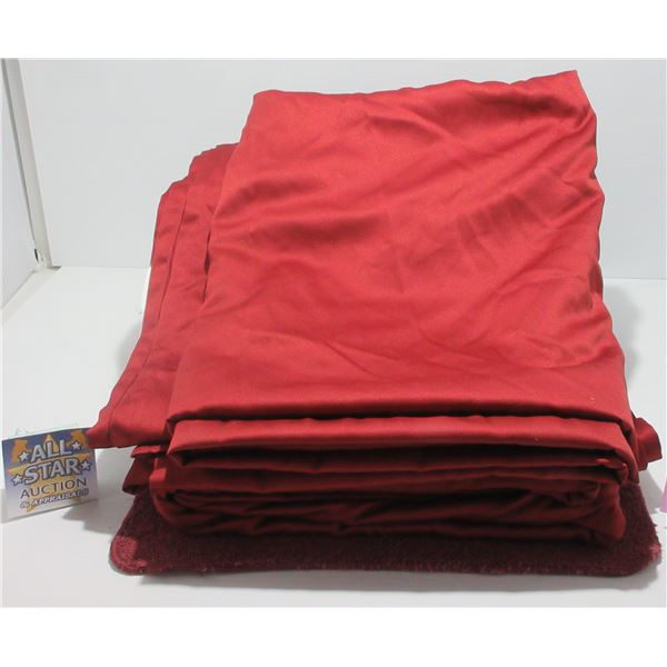 3 BURGUNDY CURTAIN PANELS (APPROX. 40" X 80")