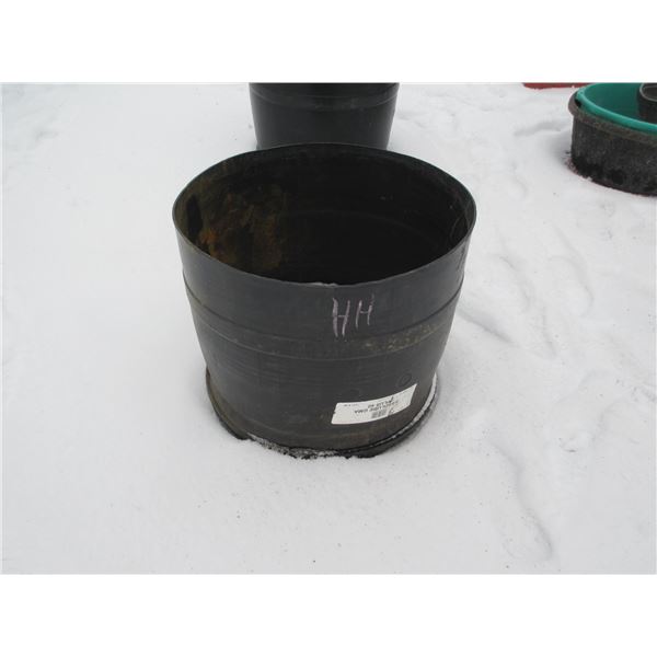 ESTATE:  PLASTIC HALF BARREL (APPROX. 23" H X 20" D) (BLACK)