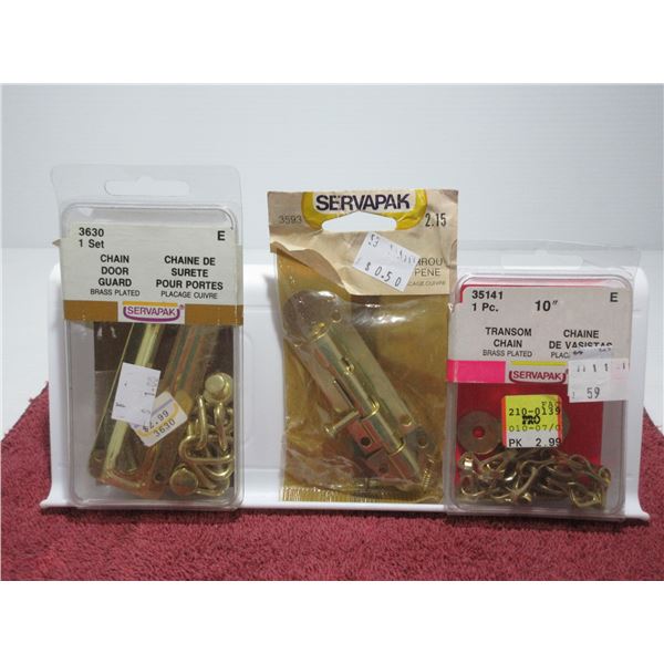 ESTATE/NEW:  TRANSOM CHAIN, BARREL BOLT & CHAIN DOOR GUARD