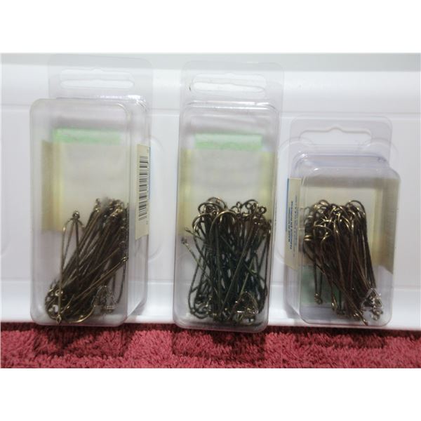 ESTATE/NEW:  3 PACKAGES OF FISHING HOOKS (NO. 3 & 4)