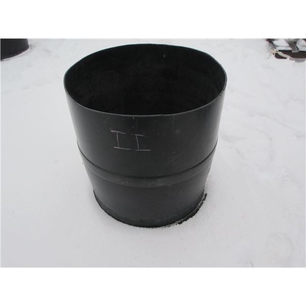 ESTATE:  PLASTIC HALF BARREL (APPROX. 23" H X 20" D) (BLACK)