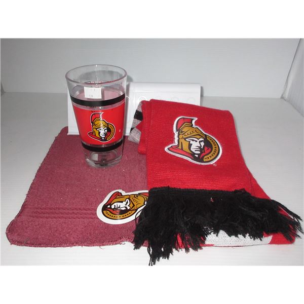NEW/ESTATE:  OTTAWA SENATORS GLASS & SCARF