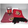 Image 1 : NEW/ESTATE:  OTTAWA SENATORS GLASS & SCARF