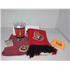 Image 2 : NEW/ESTATE:  OTTAWA SENATORS GLASS & SCARF