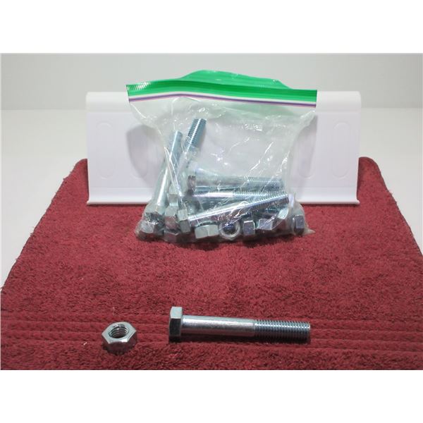 NEW:  1/2" X 3 1/2" BOLTS & NUTS (12)