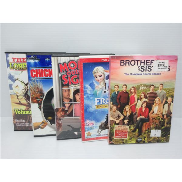 BUNDLE OF 5 DVD'S INCLUDING LONE RANGER, CHICKEN LITTLE, ETC