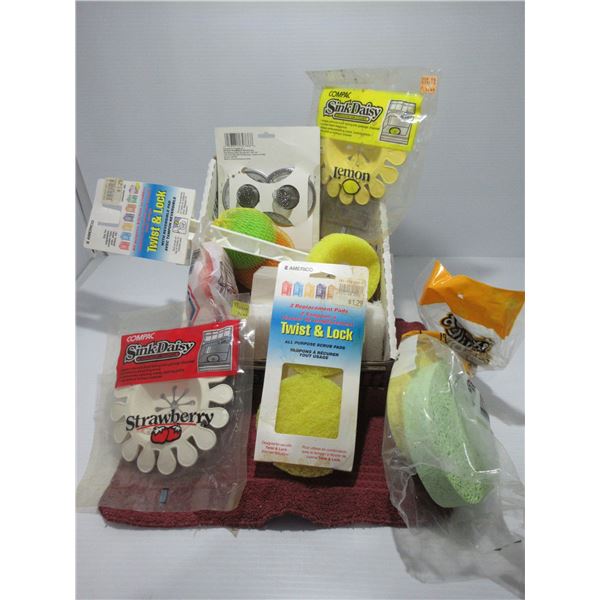 ESTATE/NEW:  BOX C/W ASSORTED SPONGES