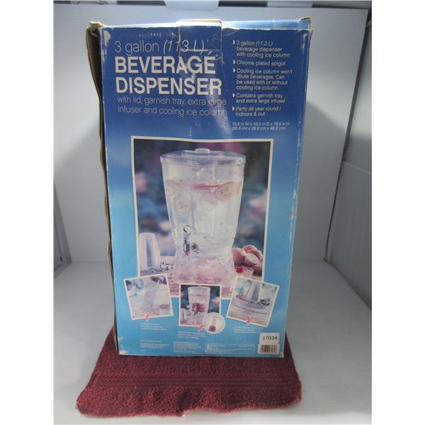 3 GALLON BEVERAGE DISPENSER IN ORIGINAL BOX