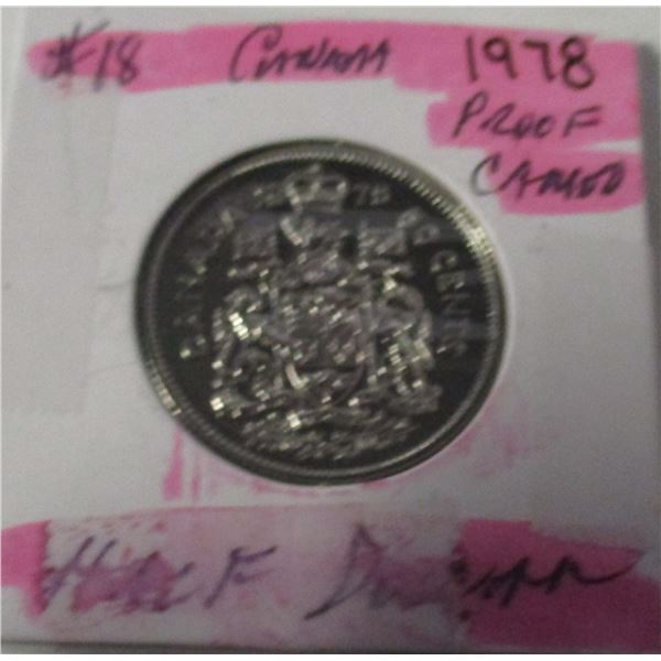 EDMONTON:  1978 CANADA PROOF CAMEO HALF DOLLAR