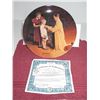 Image 1 : NORMAN ROCKWELL COLLECTOR PLATE "HIS FIRST DAY OF SCHOOL" C/W CERTIFICATE OF AUTHENTICITY