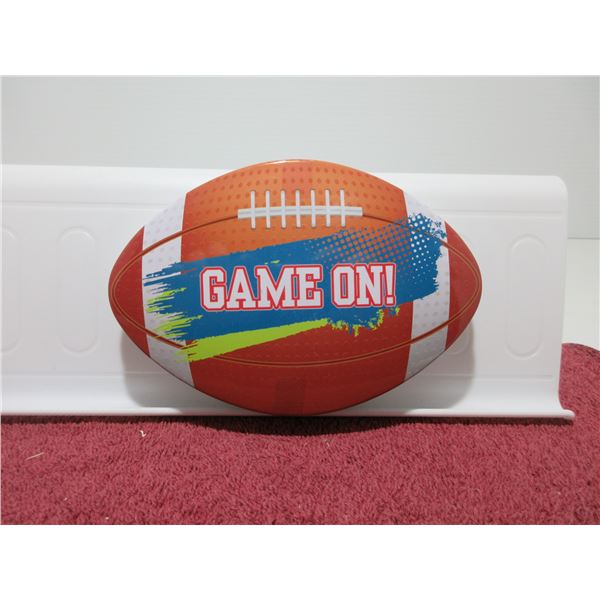 NEW:  FOOTBALL "GAME ON" TIN C/W SUGAR COOKIE