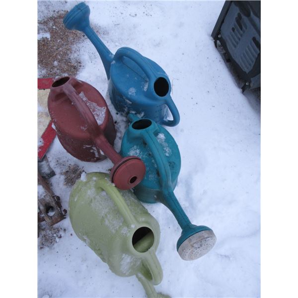 ESTATE:  4 PLASTIC WATERING CANS