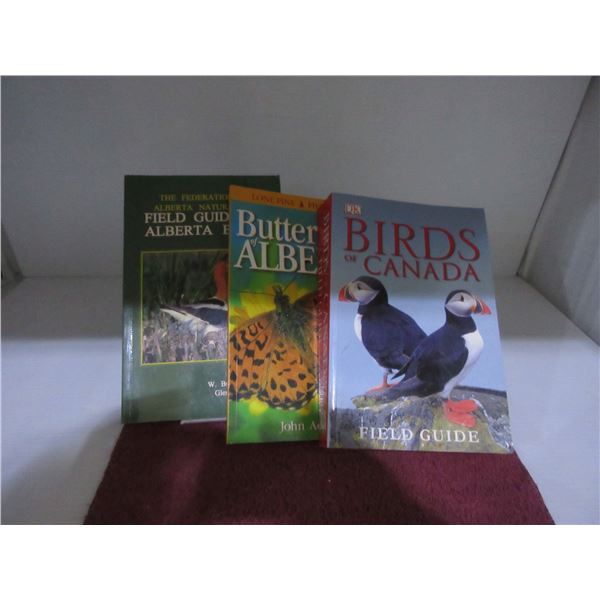 3 BOOKS INCLUDING BIRDS OF ALBERTA, BUTTERFLIES OF ALBERTA & FIELD GUID TO ALBERTA BIRDS