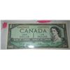 Image 1 : 1954 REPLACEMENT STAR SERIAL NUMBER UNCIRCULATED CANADA SCARCE $1 BILL