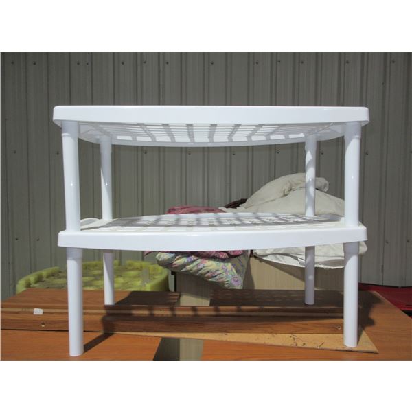 2 SHELF WHITE PLASTIC SHOE SHELF