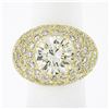 Image 3 : Estate 18k Yellow Gold 7.95 ctw GIA Round Brilliant Diamond Engagement Bombe Rin