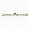 Image 1 : Antique Edwardian 14k Gold 2.28 ctw Round Aquamarine European Diamond Bar Brooch
