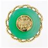 Image 4 : Vintage 18K Gold Braided Twisted Wire Frame Circle Platter Cocktail Jade Ring