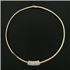 Image 4 : 14K Gold 1.75 ctw Round Brilliant Diamond Wide Slide Pendant Omega Chain Necklac