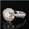 Image 2 : 1.00 ctw CENTER Diamond 18K White Gold Ring (1.96 ctw Diamonds)