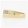 Image 6 : Men's 14K Yellow Gold 1.10 ctw Round Brilliant Channel Set Diamond Wavy Band Rin