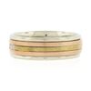 Image 6 : Vintage Mens 14k Multi Tone Gold 0.10 ctw Channel Set Diamond Grooved Band Ring