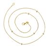 Image 3 : 14K Yellow Gold .12 ctw 6 Bezel Station Round Diamond by the Yard Chain Necklace