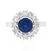 Image 4 : NEW Platinum 3.06 ctw GIA Ceylon Round Blue Sapphire Brilliant Diamond Halo Ring