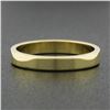 Image 2 : New 14k Yellow Gold 3.1mm Plain Polished Flat Squared Wedding Band Stack Ring