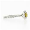 Image 7 : Platinum 1.74 ctw GIA Yellow Sapphire Solitaire w/ Diamond Accents Engagement Ri