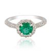 Image 1 : 0.82 ctw Emerald and 0.63 ctw Diamond 14K White Gold Ring