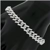 Image 7 : 14K White Gold 5 ctw Round Diamond Covered Cuban Curb Link 9mm Wide Chain Bracel