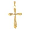 Image 1 : Vintage 14k Yellow Gold 0.03 ctw Diamond Grooved Polished Finish Cross Pendant