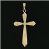 Image 2 : Vintage 14k Yellow Gold 0.03 ctw Diamond Grooved Polished Finish Cross Pendant