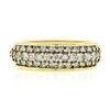 Image 4 : Jose Hess 18k Gold 0.90 ctw Round Prong Diamond Multi Row Grooved Wide Band Ring
