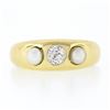 Image 4 : Antique 14k Yellow Gold 0.28 ctw European Diamond w/ 3.9mm Pearl Accents Band Ri